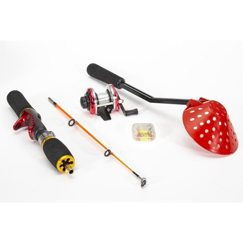 Outdoor Ice Fishing Rod Reel Combo Complete Kits with Backpa