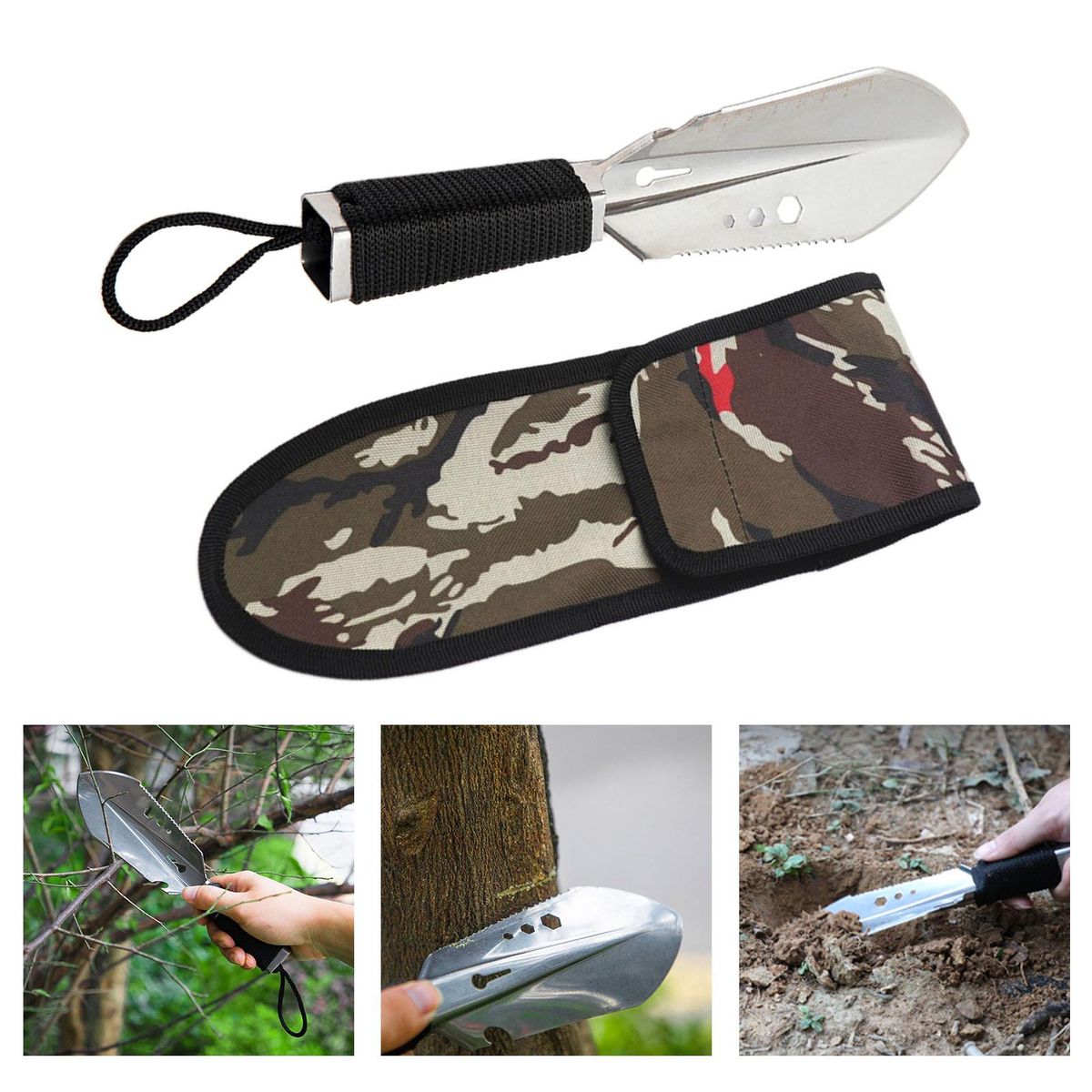 Metal Stainless Steel Garden Digging Tool Digger Garden Shovel Black