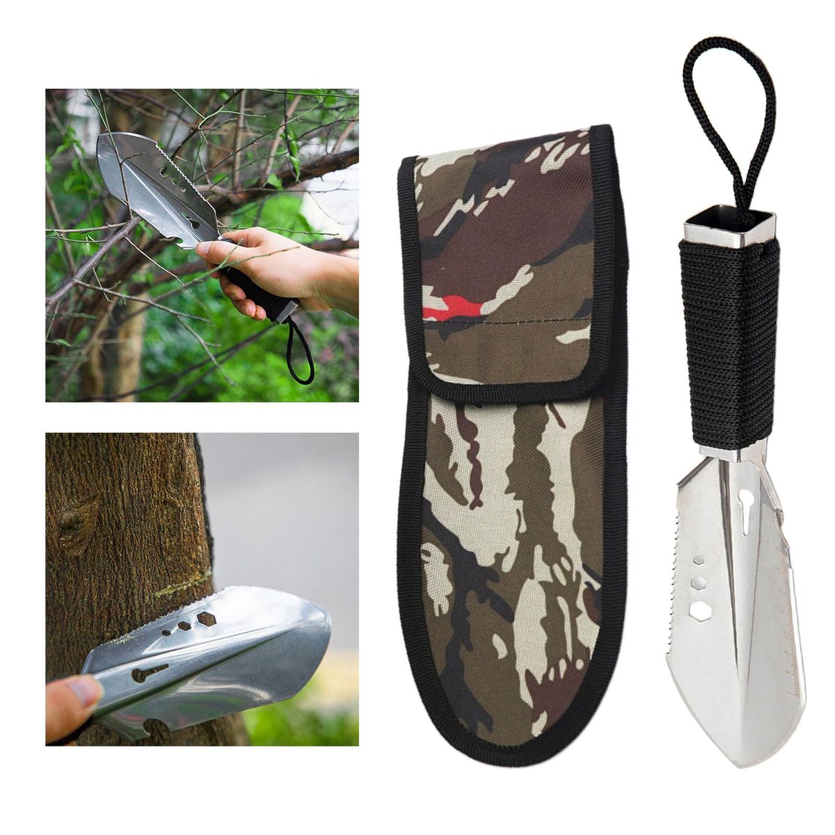 Metal Stainless Steel Garden Digging Tool Digger Garden Shovel Black