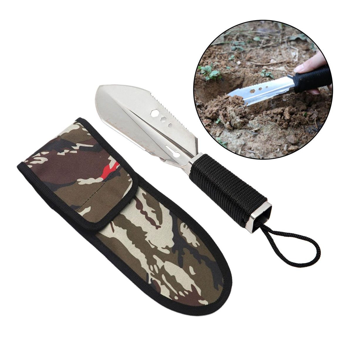 Metal Stainless Steel Garden Digging Tool Digger Garden Shovel Black
