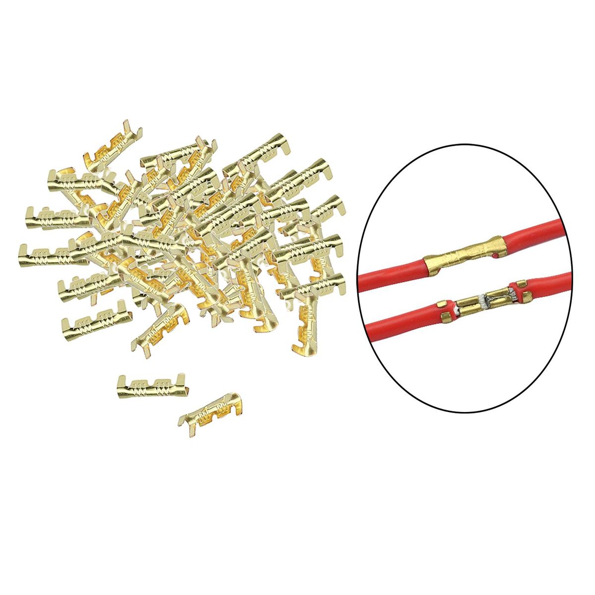 Brass Terminal 0.5-1.5mm Square Quick Connect 50Pcs