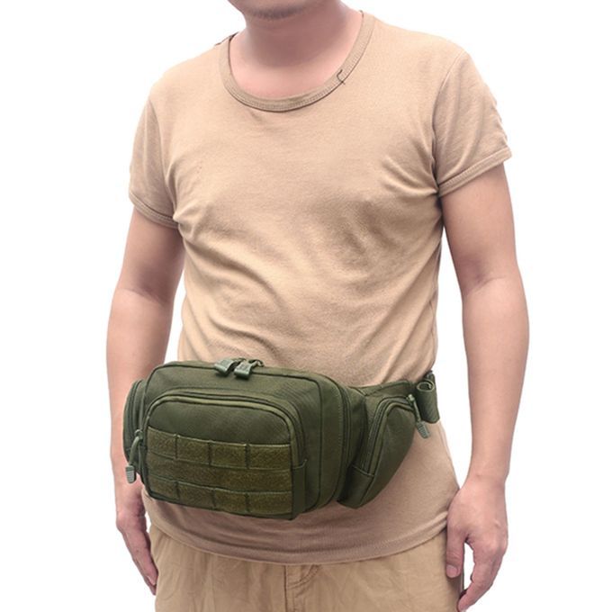 Nylon Waist Pack Sling Shoulder Bag Unisex Travel Riding Camping Green