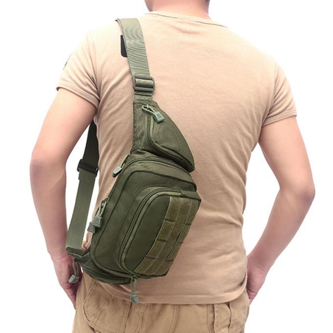 Nylon Waist Pack Sling Shoulder Bag Unisex Travel Riding Camping Green