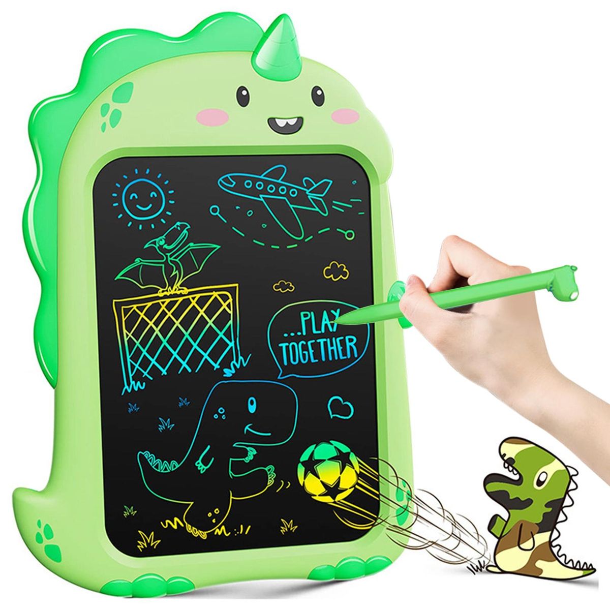 Colorful Doodle Board Dino Doodle Pad 8.5-inch Lcd Writing for Kids Green