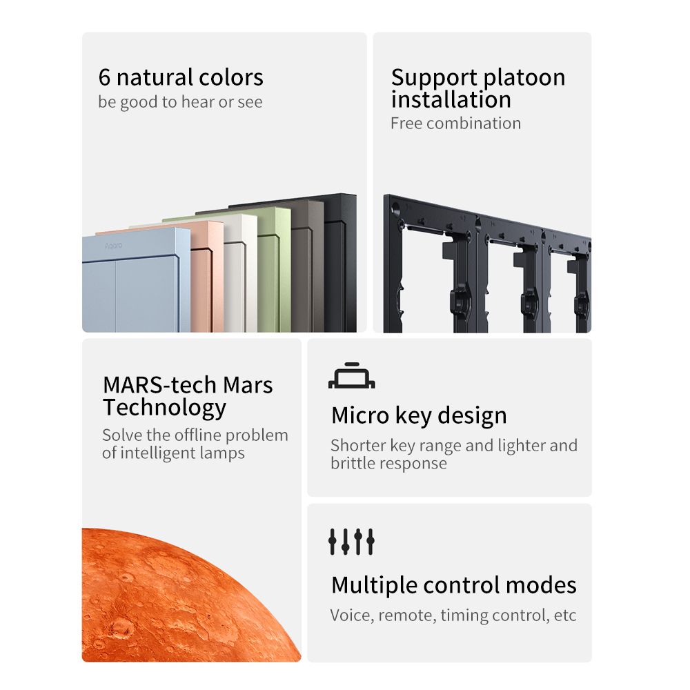 Smart Wall Switch H1M Neutral MARS-Tech Wireless Key