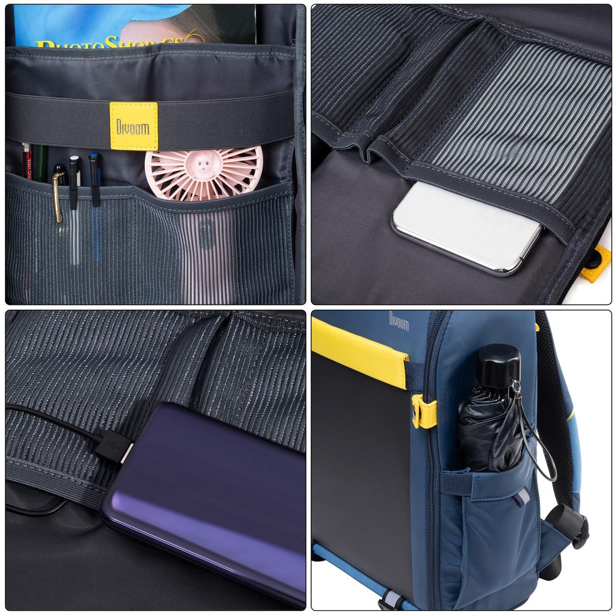 Divoom Backpack S with LED Display DIY Pixel Art Animation Outdoor Waterproof Student Schoolbag Shoulders Bag for Teens Outside Activity Travel Day Trip