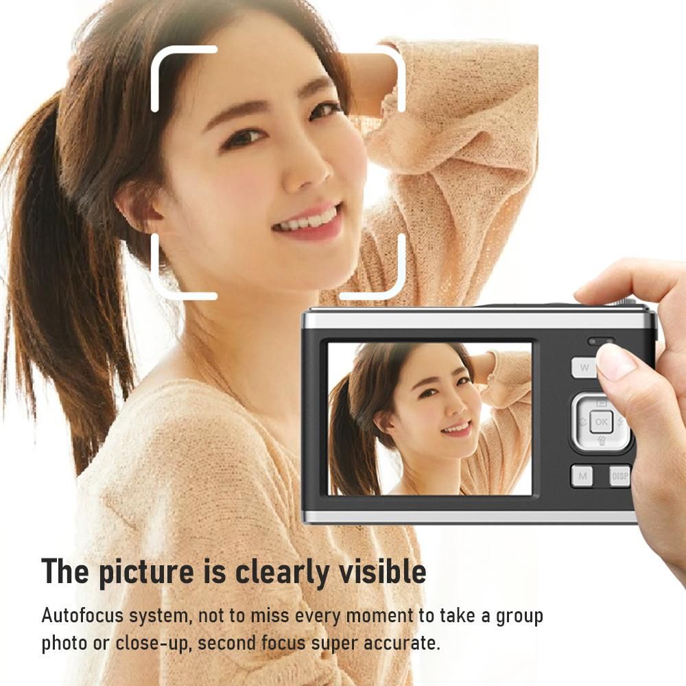 Andoer 2.88-inch Portable Digital Camera Compact Camera 60MP 4K Ultra HD 16X Zoom Auto Focus Self-Timer Anti-shaking with 2pcs Batteries 32GB Memory Card Great Gift for Kids Boys Girls Adult Teenagers Students