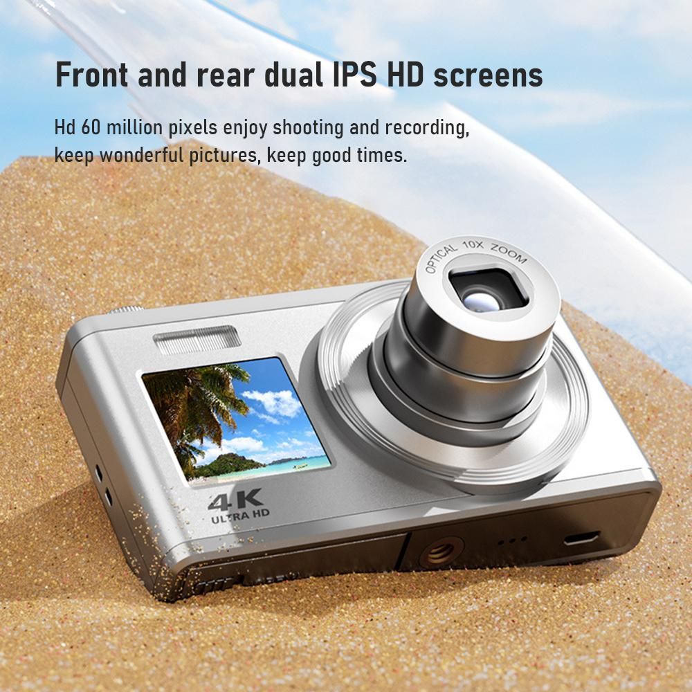 Andoer 2.88-inch Portable Digital Camera Compact Camera 60MP 4K Ultra HD 16X Zoom Auto Focus Self-Timer Anti-shaking with 2pcs Batteries 32GB Memory Card Great Gift for Kids Boys Girls Adult Teenagers Students