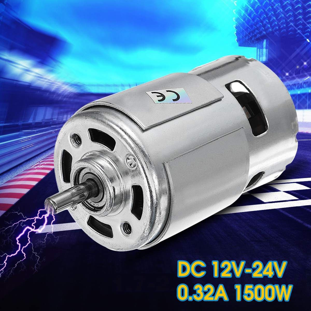 DC 12V-24V 775 DC Motor Max 35000 RPM Ball Bearing Large