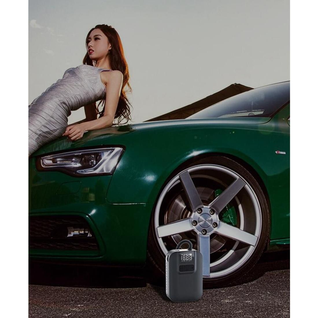 Tire Inflator, with Pressure Gauge Display for BicycleTire