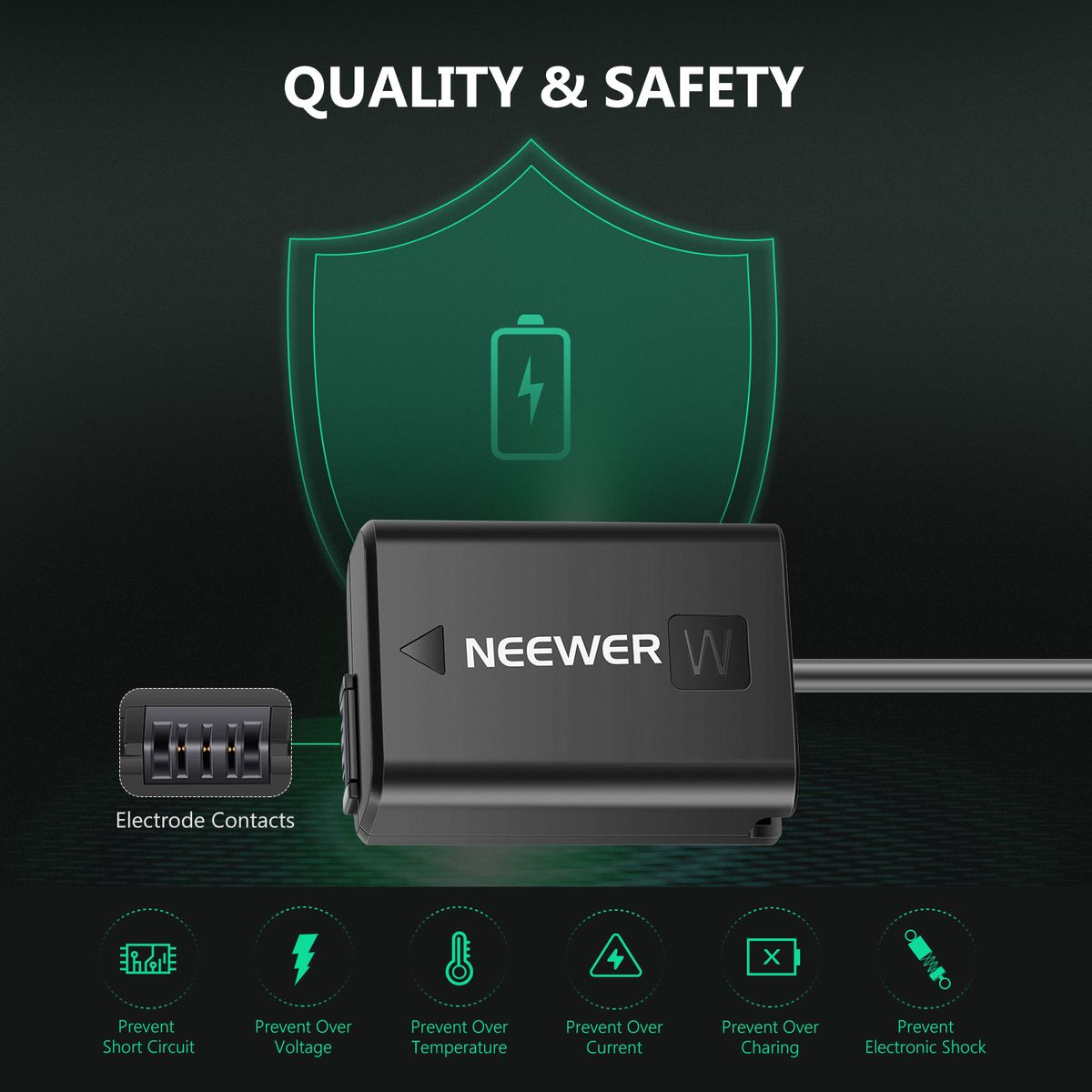 AC-PW20 AC Power Supply Adapter And DC Coupler Dummy Battery Charger Kit Replace NP-FW50 Battery Compatible With Sony A7/7R/7S A7II/7RII/7SII A6500/6400/6300/6100 NEX3/5/6/7 DSC-RX10 II III IV