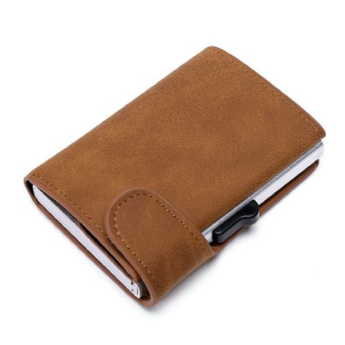 Leather Metal Aluminum Pop Up Card Holder