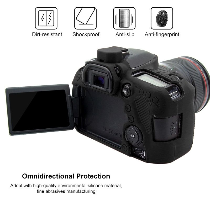 PULUZ Soft Silicone Protective Case For Canon EOS 80D(Black)