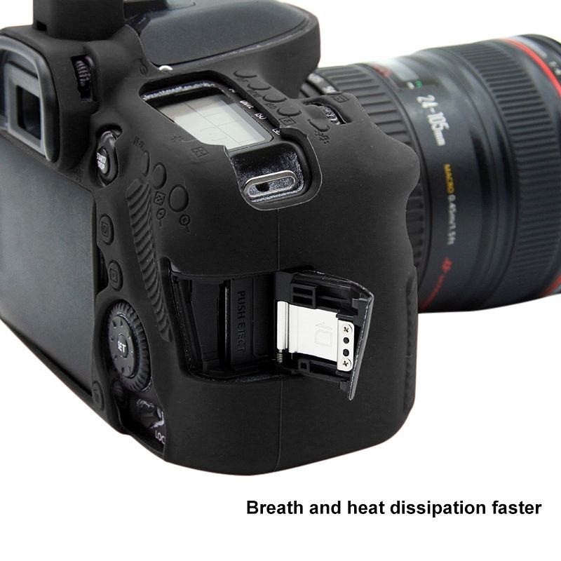 PULUZ Soft Silicone Protective Case For Canon EOS 80D(Black)