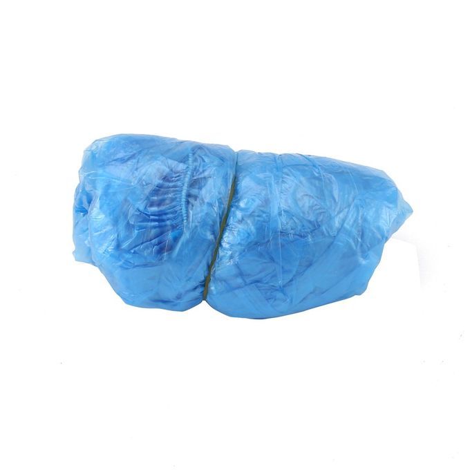100P S Disposable Plasti  Shoe  Overs Rooms Outdoors Waterproof Rain-blue