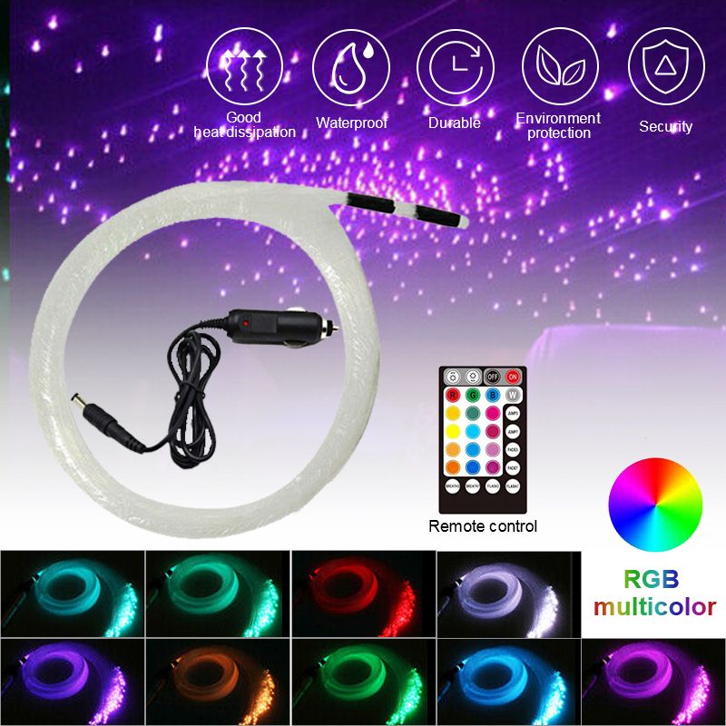12V RGB Fiber Optic Star Light Kit Car LED Ceiling Light Limo Headliner Decor