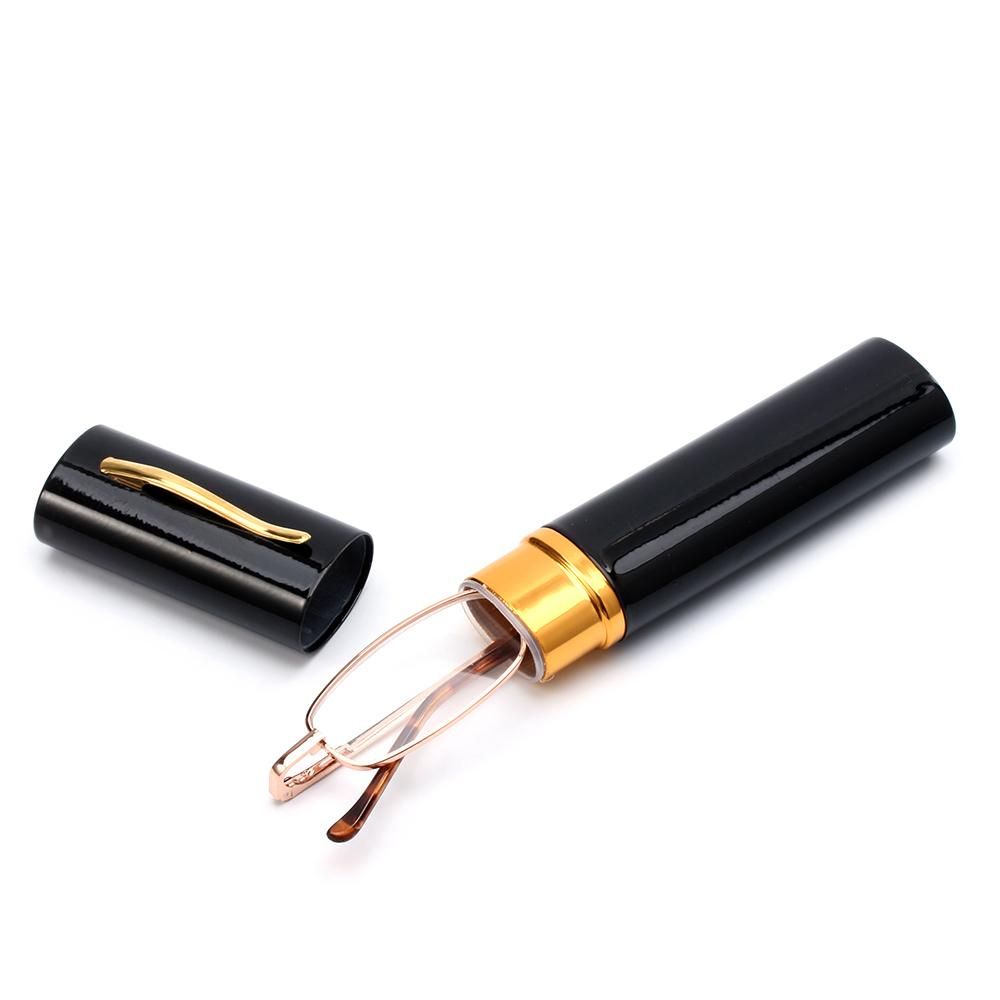 1 Set Reading Glasses with Pen Tube Case Women Men Portable Presbyopic Glasses Spring Hinge Eyeglasses Vision Care  1.00~ 4.00