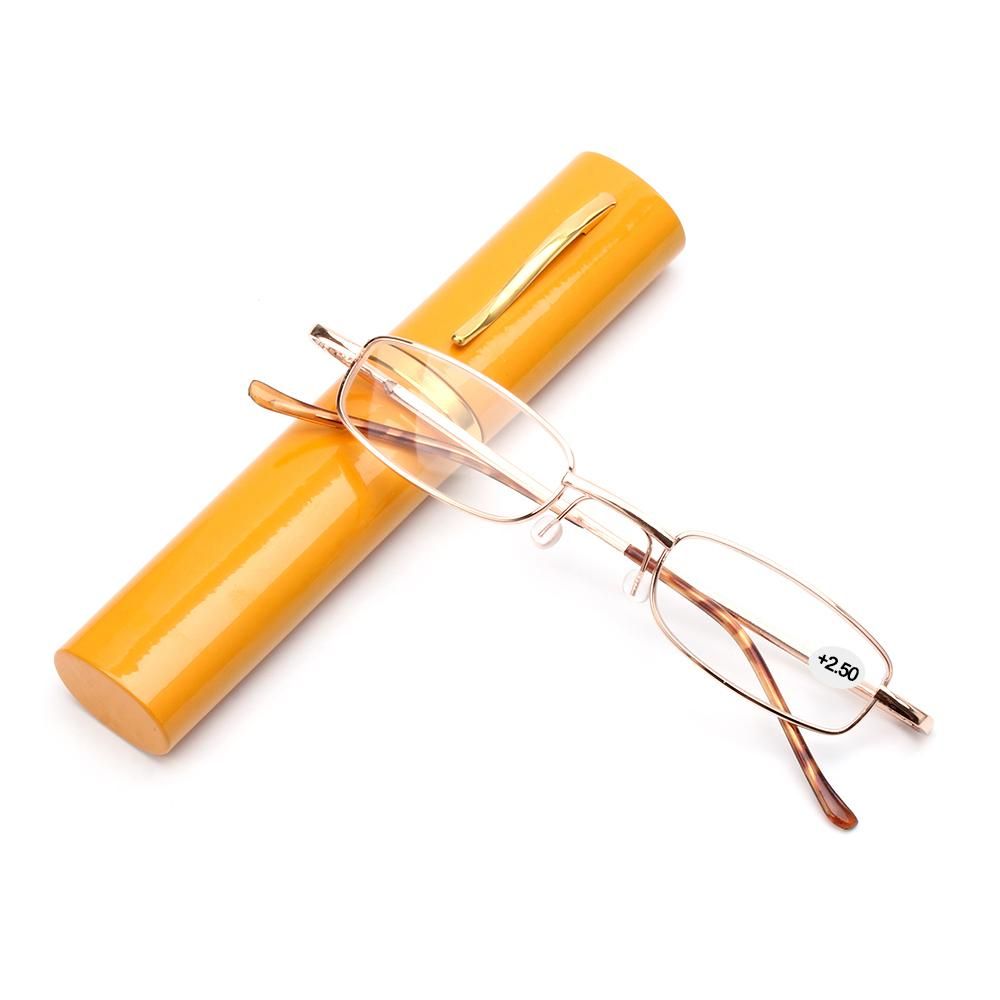1 Set Reading Glasses with Pen Tube Case Women Men Portable Presbyopic Glasses Spring Hinge Eyeglasses Vision Care  1.00~ 4.00