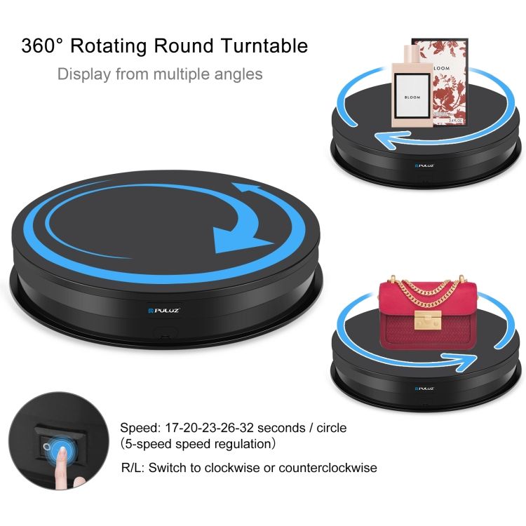 PULUZ 30cm Adjusting Speed Rotating Turntable Display Stand