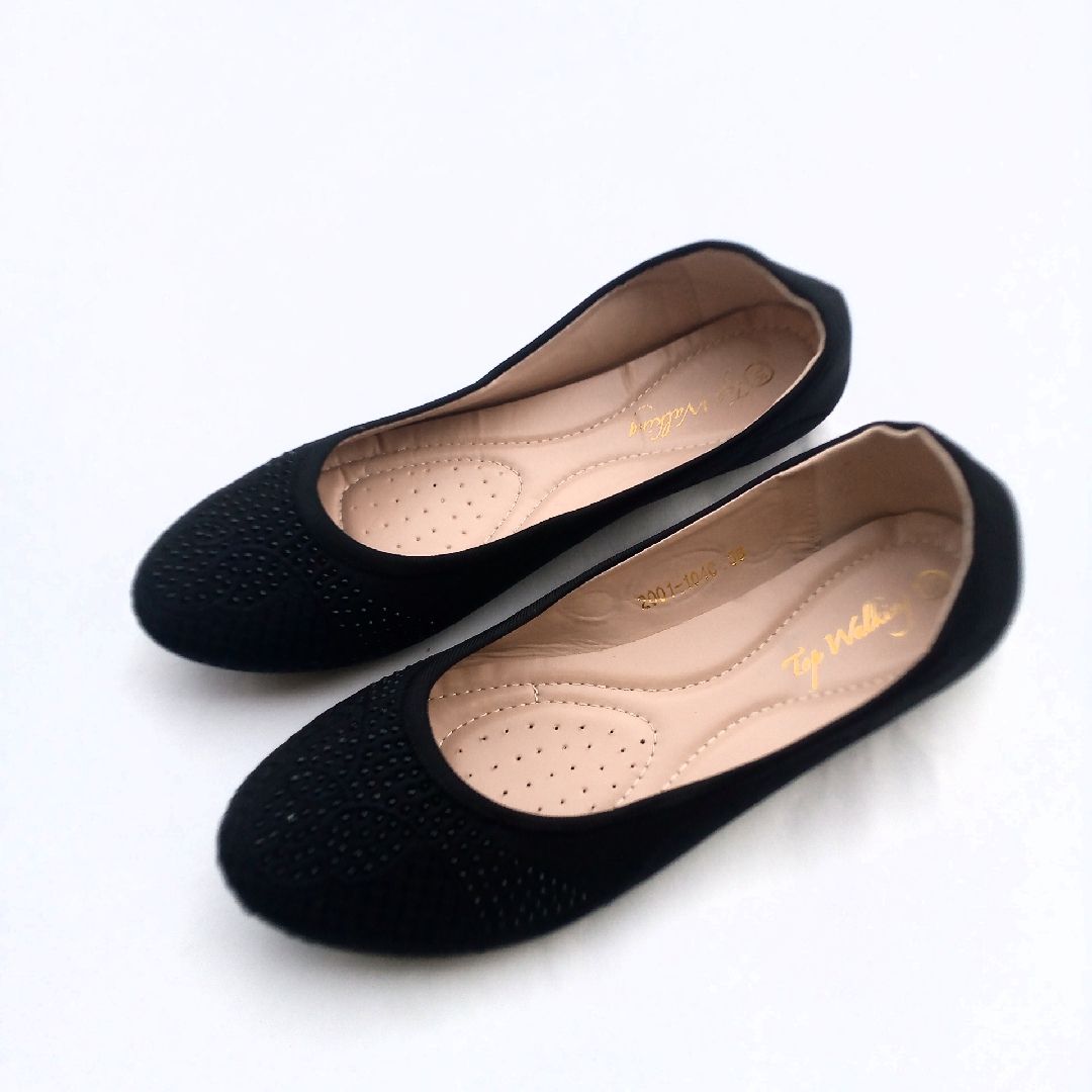 Women Flat Shoe Ladies Office Shoe-black