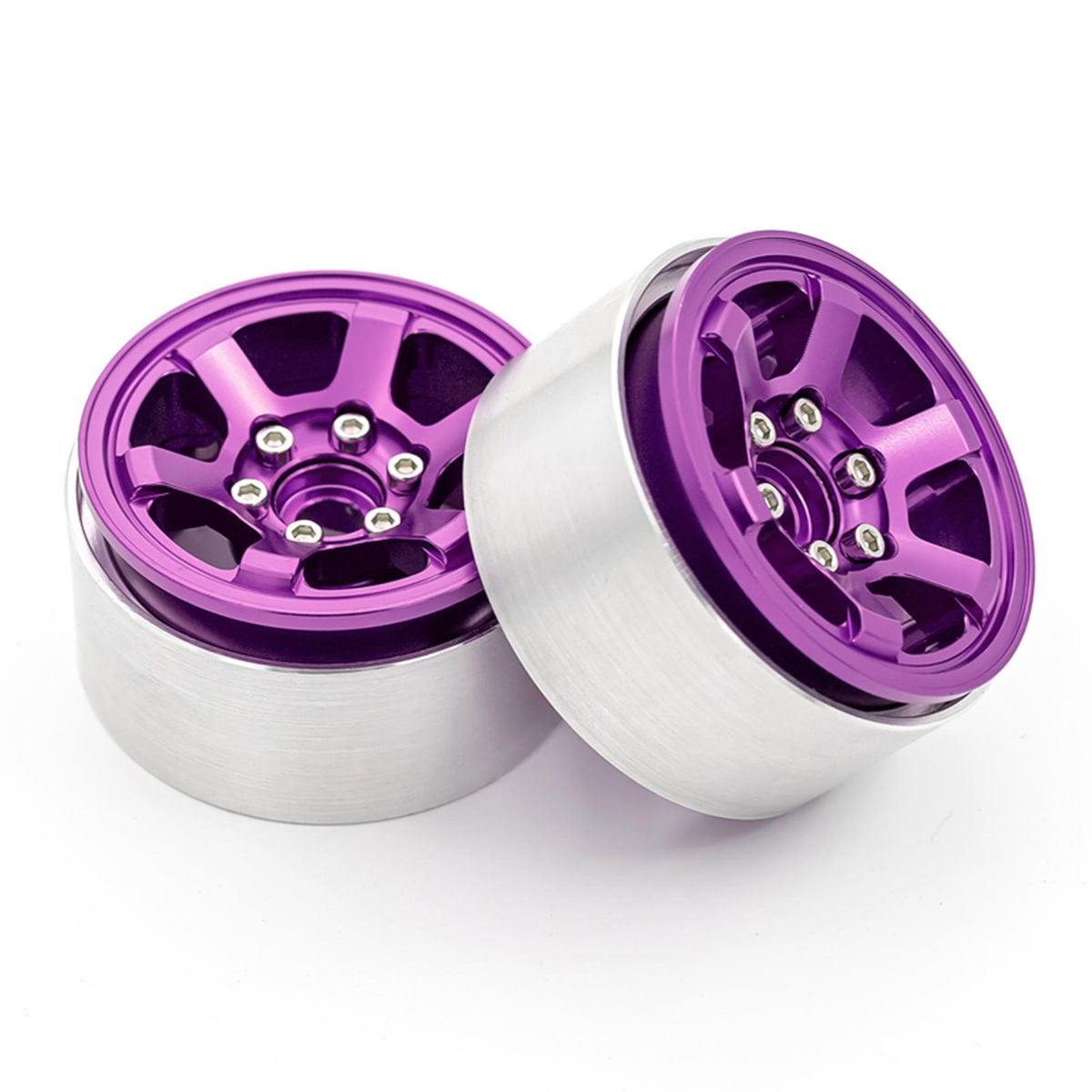 Aluminum Alloy Wheel Rim Beadlock 1.9in Wheel Rims Hub 4pcs Replacement for 1/10 TRX4 Axial SCX10 90046 SCX10 III AXI03007 AXI03003 RC Car
