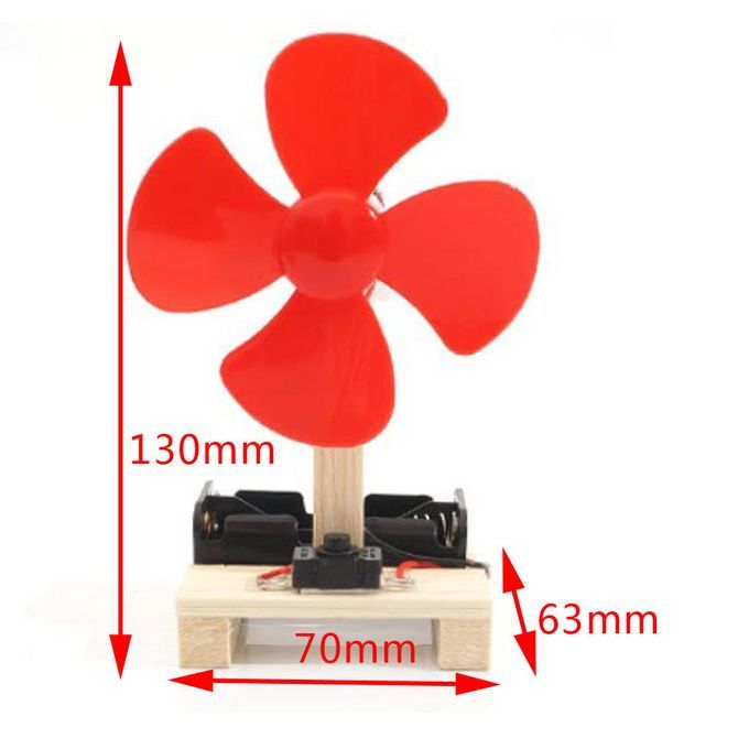 DIY Electric Fan Model Science Toys Physics Experiment Student Red