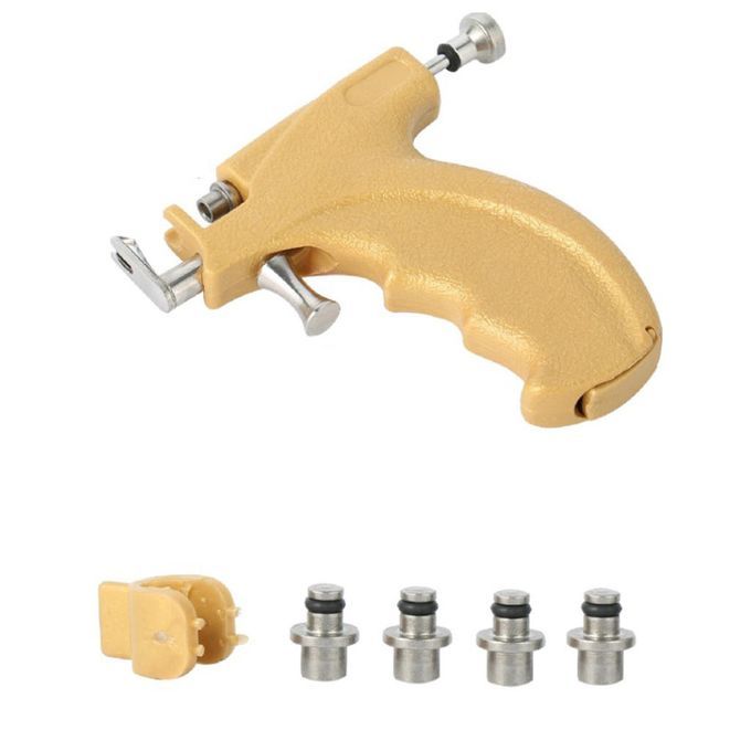 Ear  Tool Kit Stainless Steel Earring Pericings Gun Set Yellow