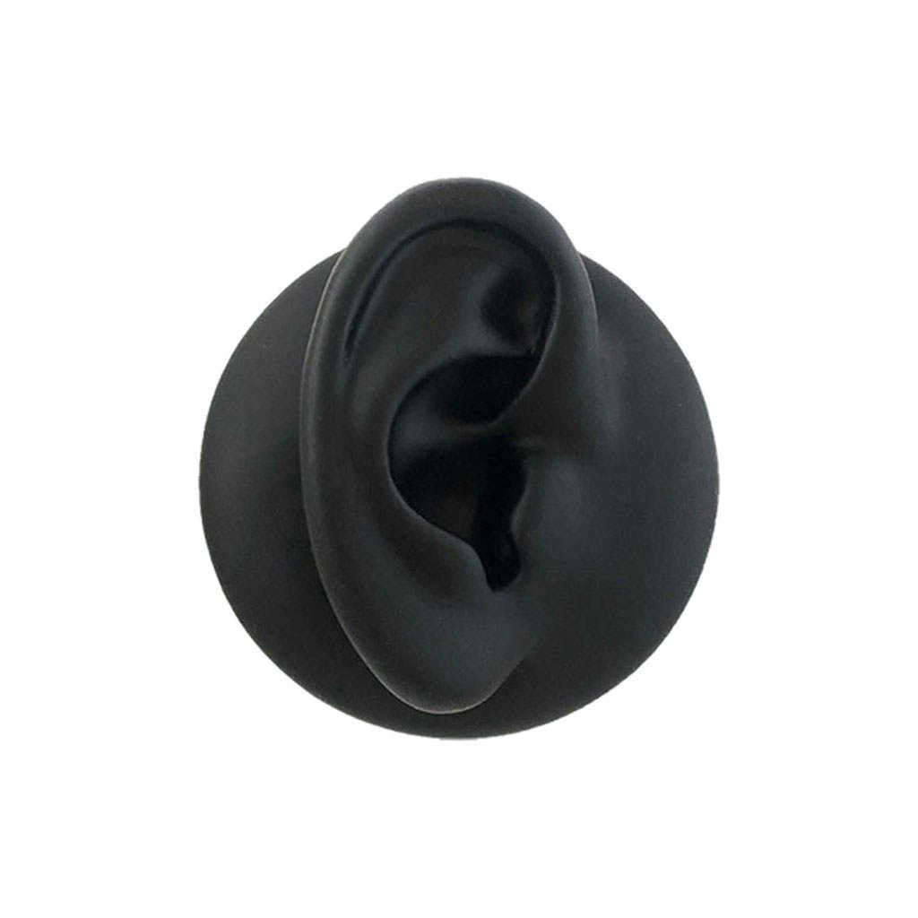 Simulation Ear Model Silicone Practice Piercings For Right Ear Black