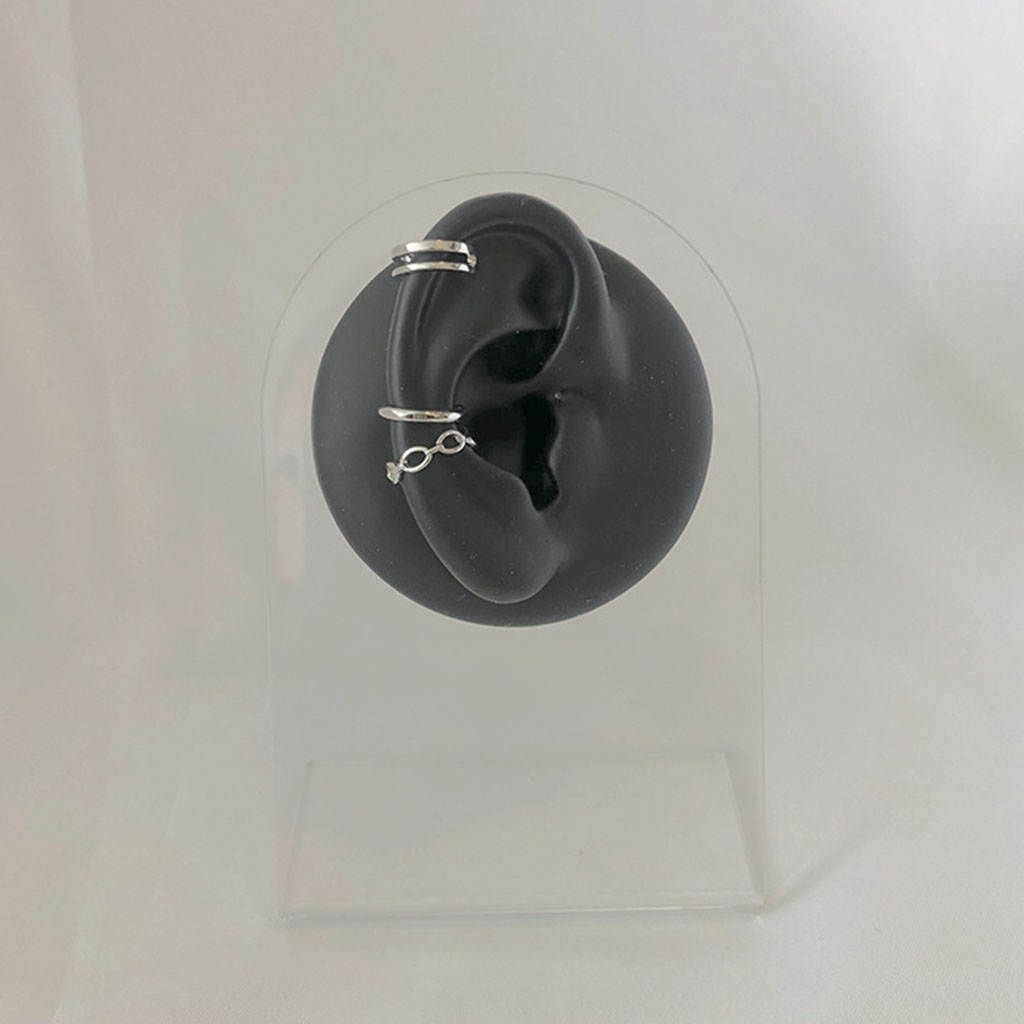 Simulation Ear Model Silicone Practice Piercings For Right Ear Black