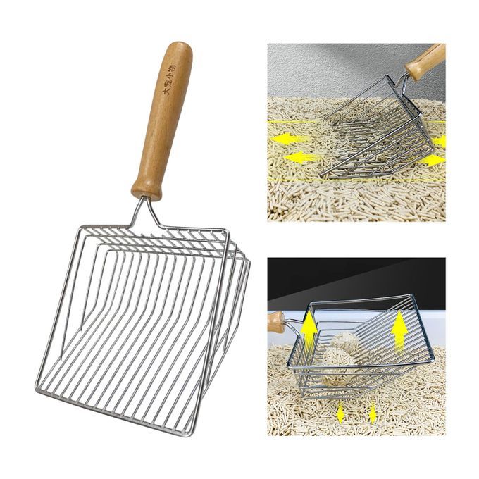 Metal Big Cat Litter Scooper Wide Poop Picker With Long Handle
