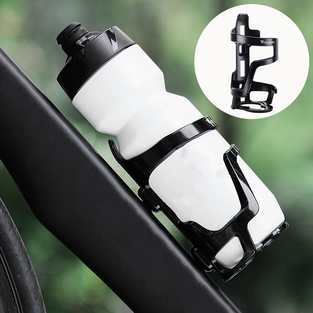Bike Water Cup Holder Strong Bearing Bicycle Bottle Holder Black