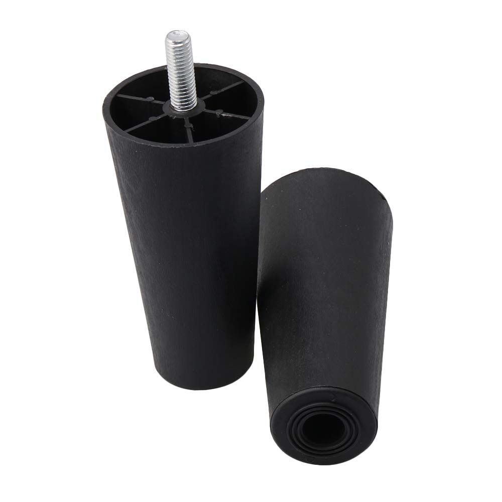 4pcs Round Tapered Black Plastic Furniture Legs Feet High 40 65 90 100 120MM With M8*25 Thread Shank For Sofa Couch And Chair-6 Pcs