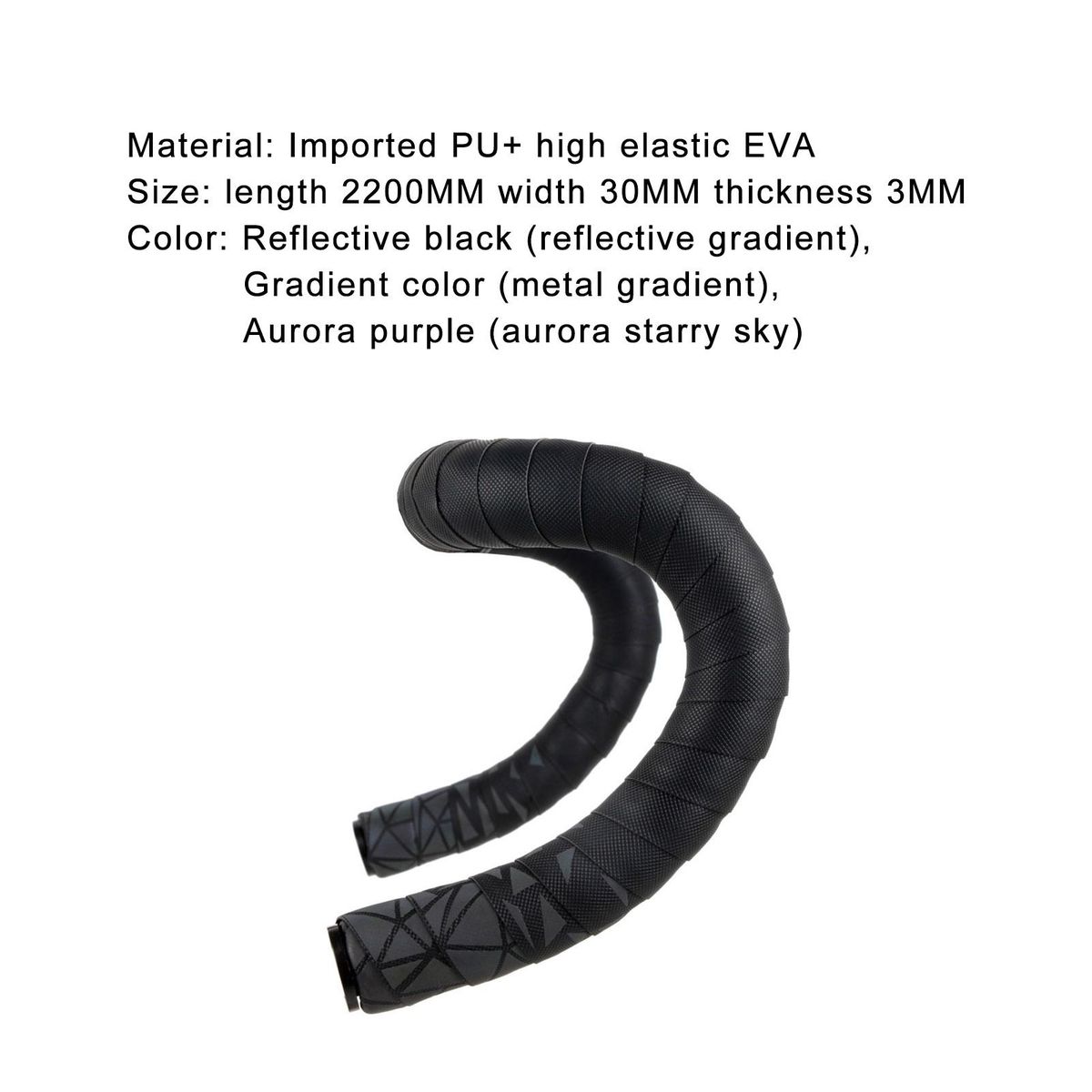 Handlebar Grip Tape Bicycle Road Bicycle Bike Handlebar Tape Reflective Black
