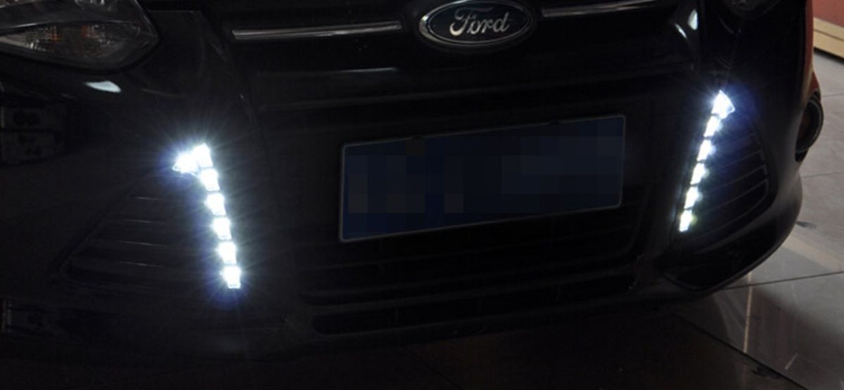 2 PCS Car LED Daytime Running Light For Ford Focus Fog Lamp DRL 2011 2012 2013 2014