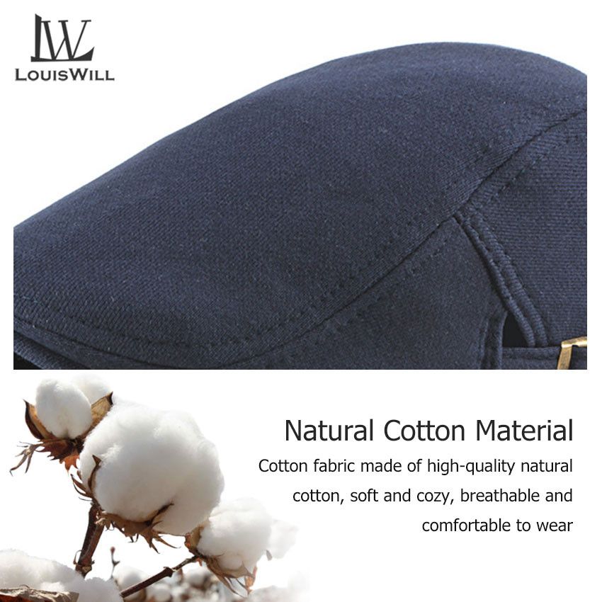 LouisWill Men Beret Cotton Knitted Hat Autumn And Winter Cap