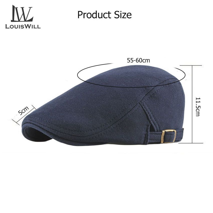 LouisWill Men Beret Cotton Knitted Hat Autumn And Winter Cap