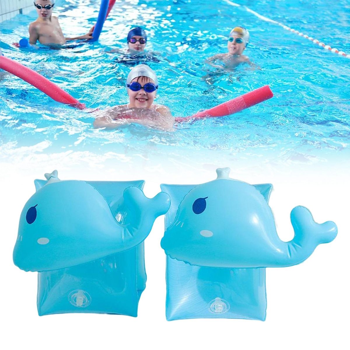 Inflatable Swim Arm Bands Floater PVC Safety Sleeves Kids Adult