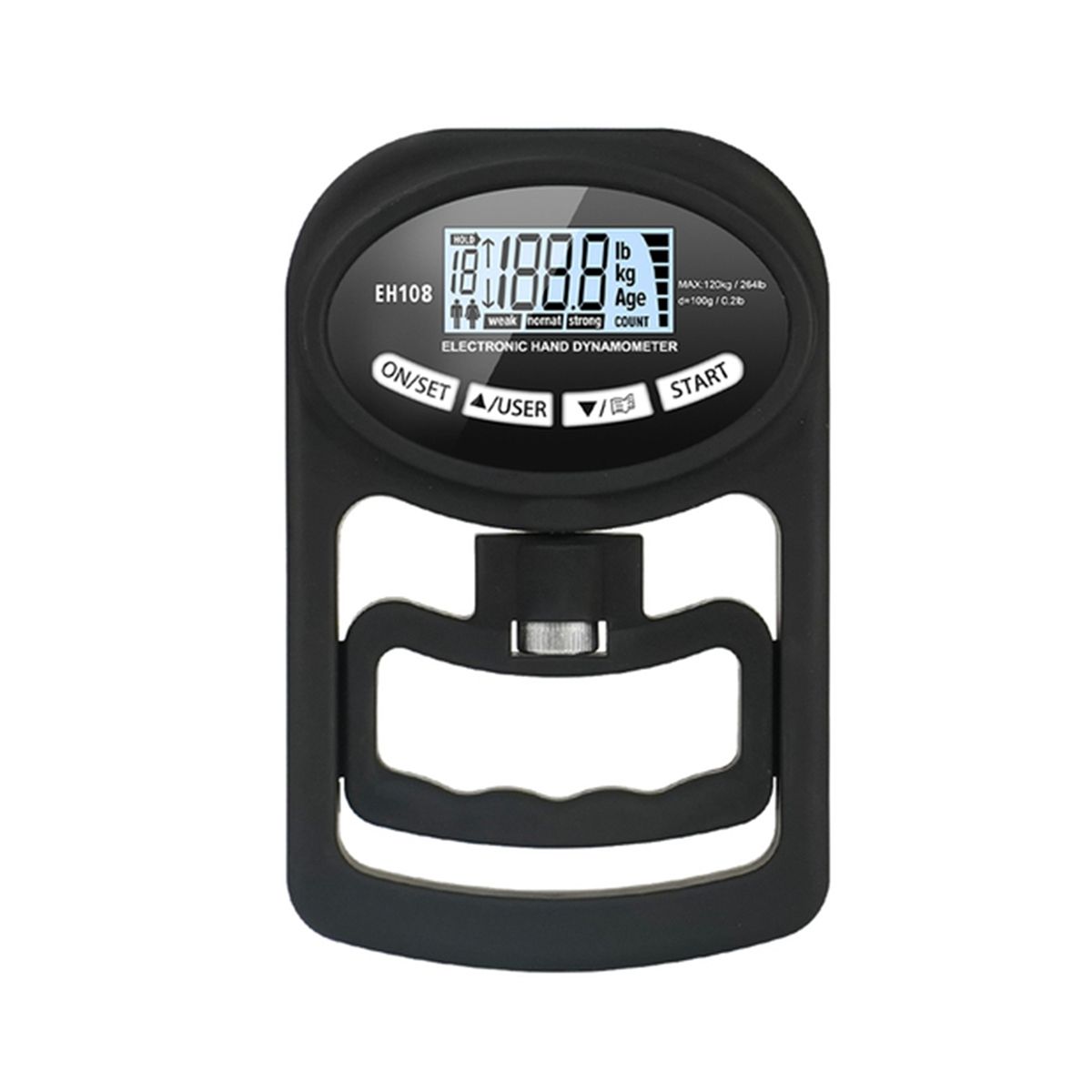 Grip Strength Tester 265Lbs120Kg Digital Hand Dynamometer Grip Strength Meter USB LCD Screen Black