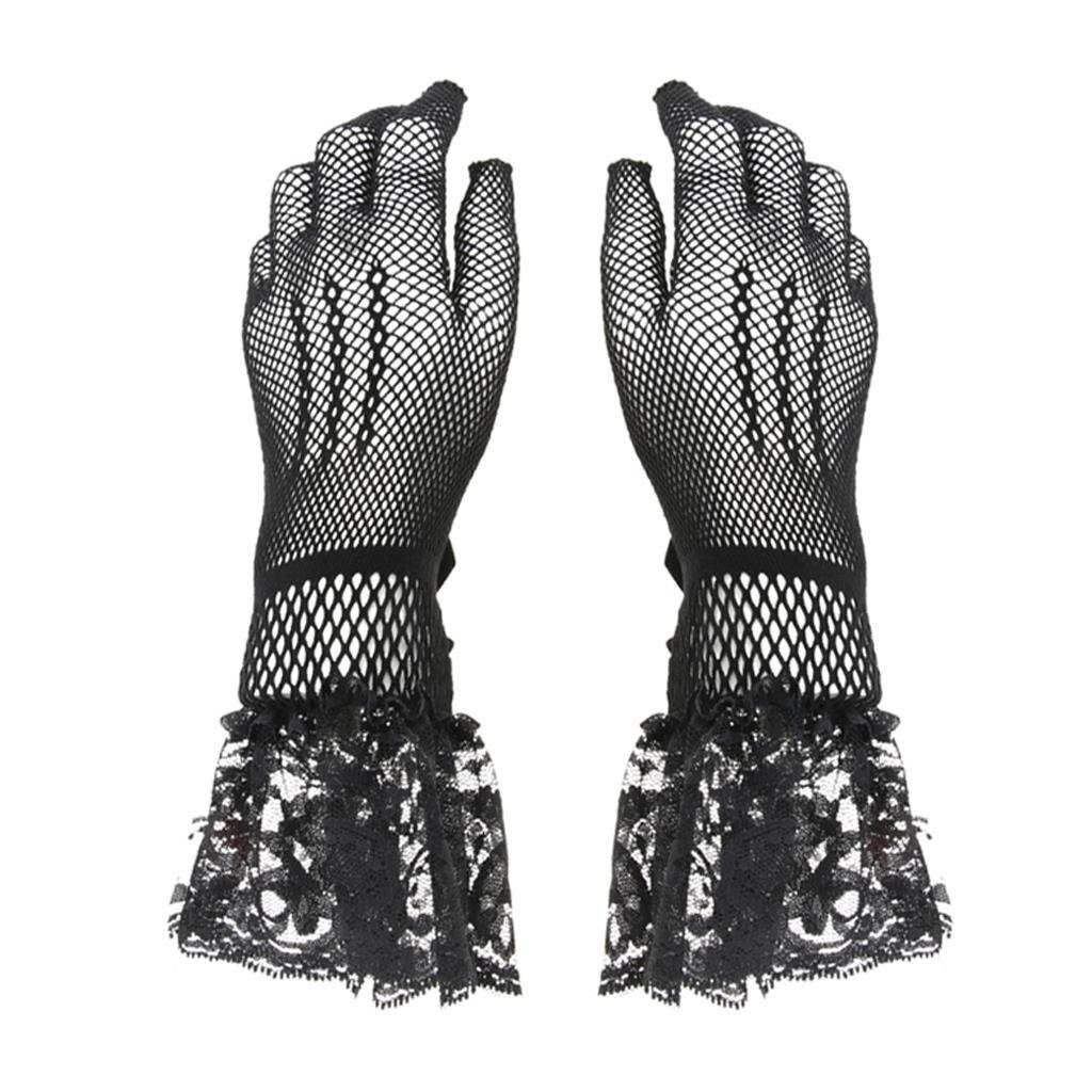 Opera Party Bridal Dance Dress Women's Long Length Fishnet Black