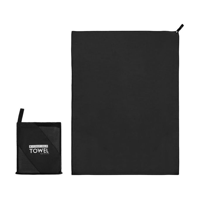 Microfiber Towel Anti-Bacterial 3 Sizes Soft For Travel Black 40x80cm