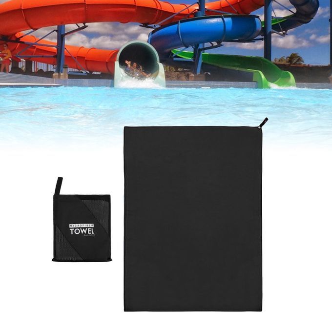 Microfiber Towel Anti-Bacterial 3 Sizes Soft For Travel Black 40x80cm