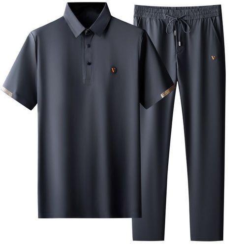 2021 Spring And Summer New Thin Simple Quick-drying Outfits Men's Business Polo Shirt Summer Elastic Loose Pants