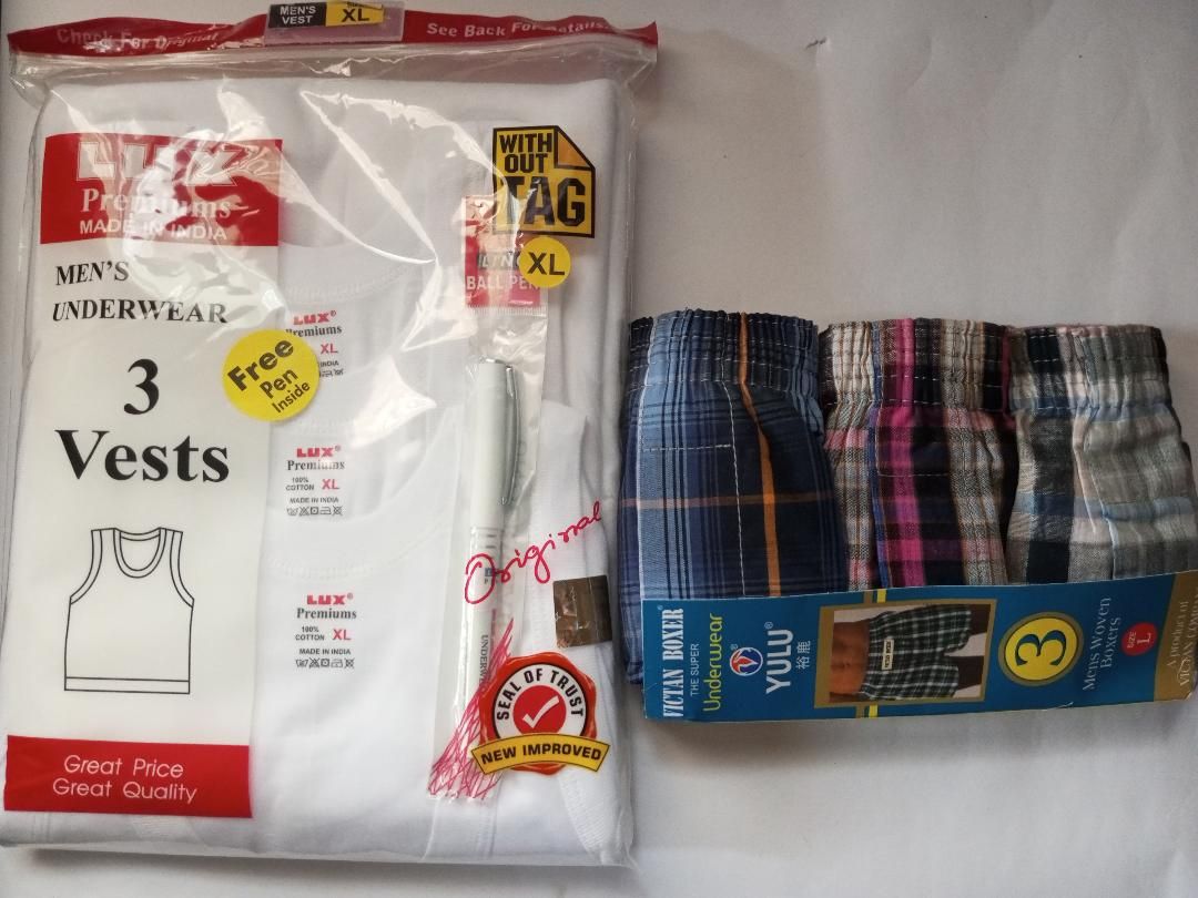 3 In1 Singlets Men Underwear + Victan 3in1 Boxers