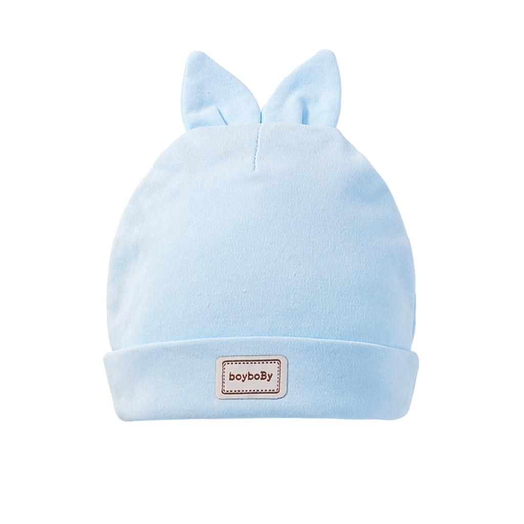 Cute Newborn Baby Boys Girls Kid Cartoon Hats+Triangle Bibs Sets Blue