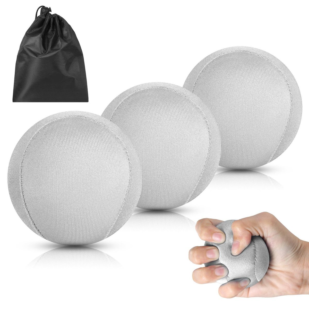 3pcs Hand Trainer Balls Finger Trainer Ball for Stress Relief Strength Training