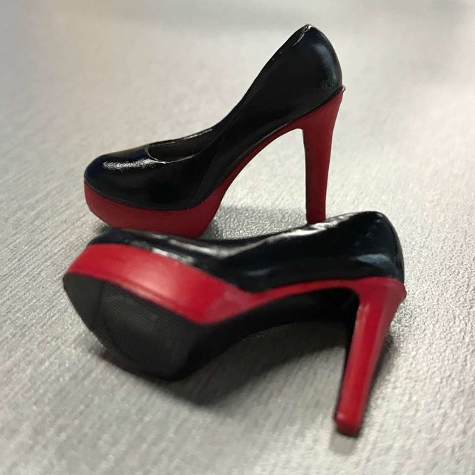 1:6 Black Slip Dress Skirt Briefs High Heels Set For 12'' Action