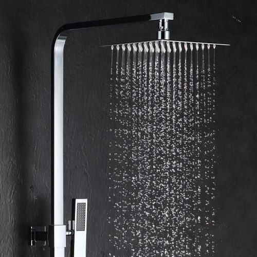 Bathroom 8'' Square Stainless Rain Shower Head Chrome