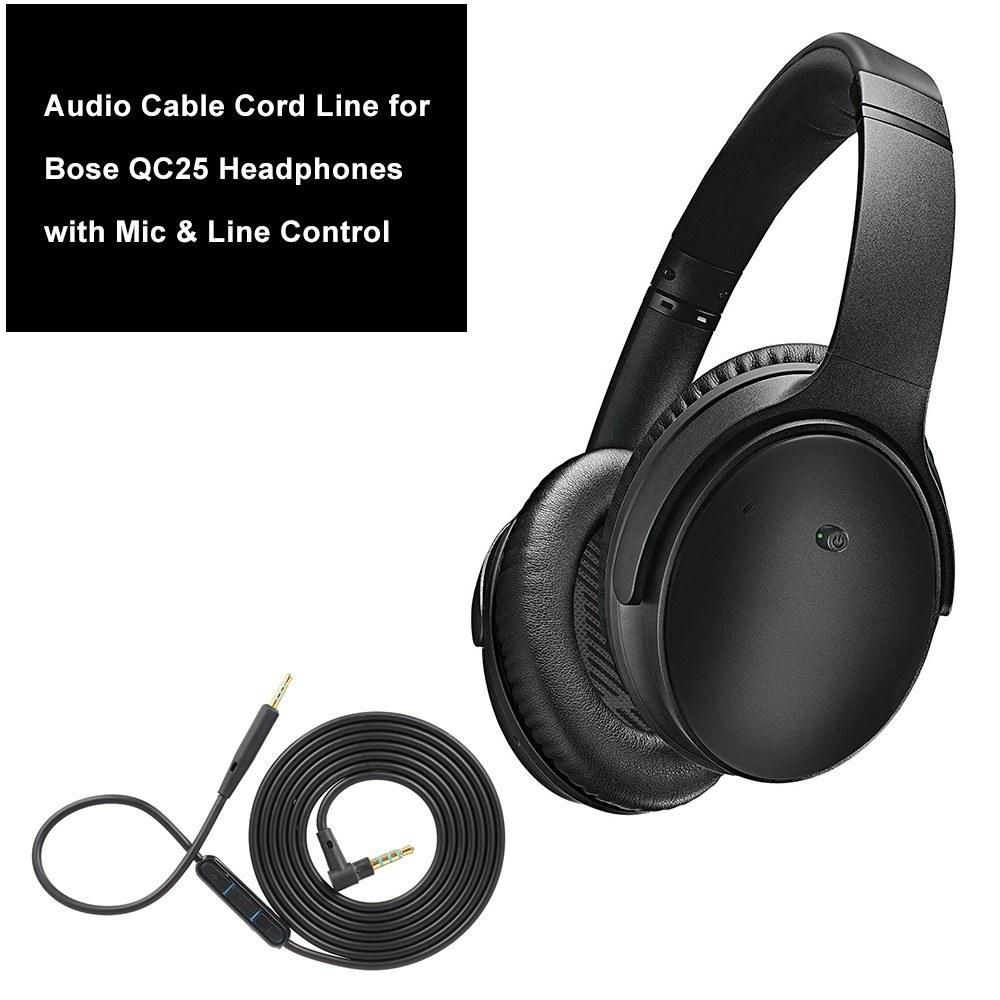 Line-control Audio Cable for BOSE QC25 Headphones with Mic Volume Control Cord Line