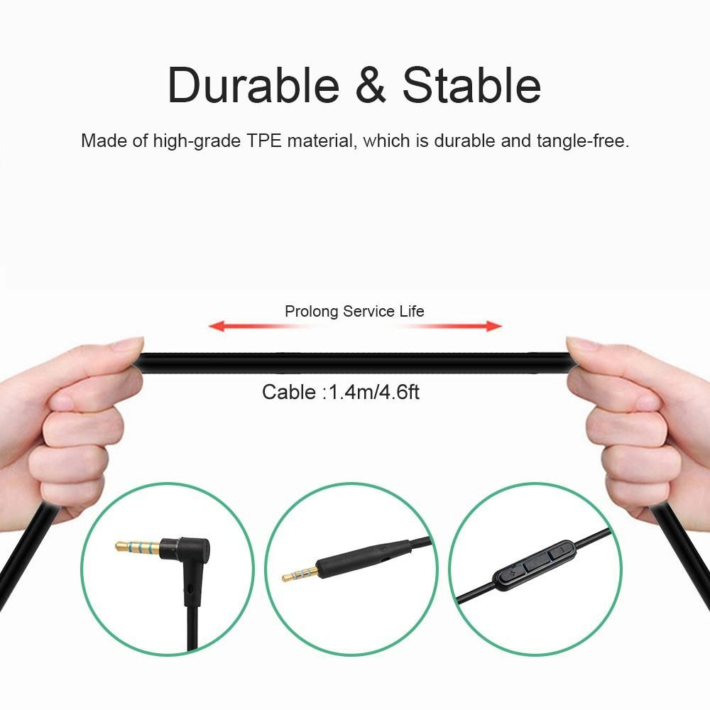Line-control Audio Cable for BOSE QC25 Headphones with Mic Volume Control Cord Line