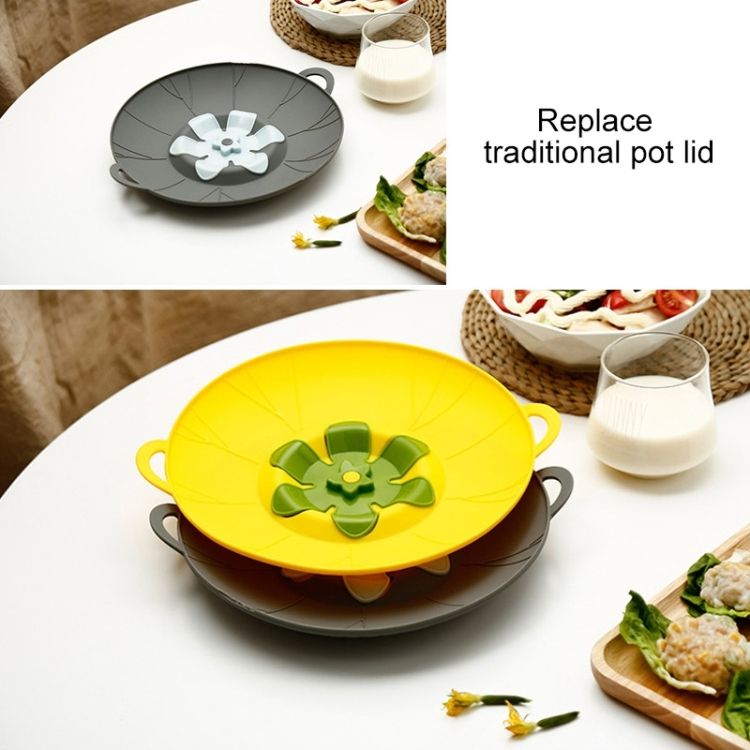 Silicone Flower Ll-proof Pot Lid, Size: 23cm Small Yellow
